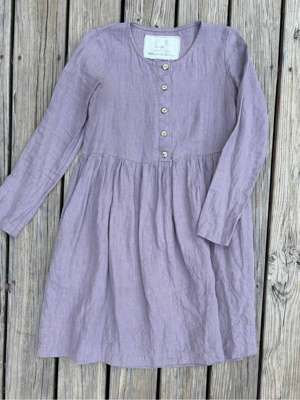 notPERFECTLINEN Mama Long-Sleeve Linen Dress